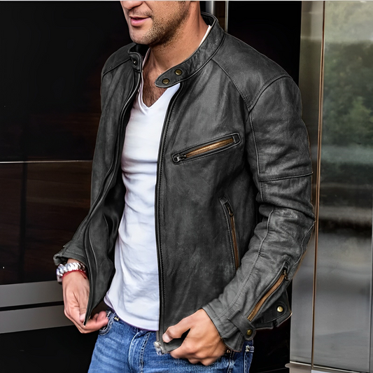 Leren Heren Bikerjack