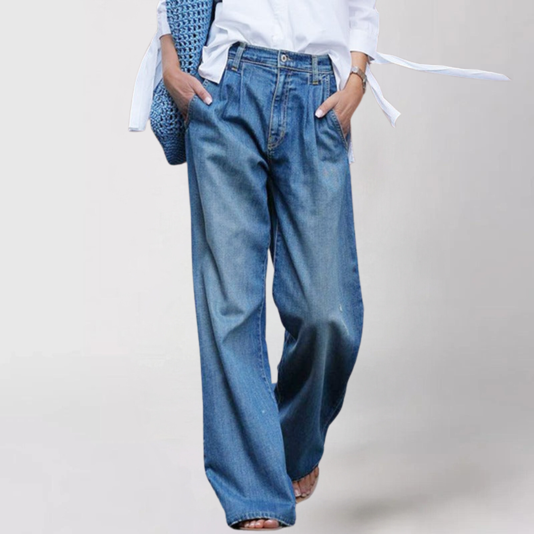 Kirsten - Comfortabele Wijd Uitgesneden Damesjeans