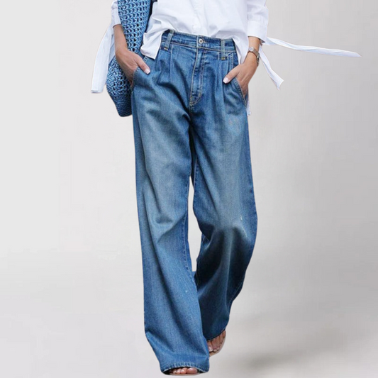 Kirsten - Comfortabele Wijd Uitgesneden Damesjeans