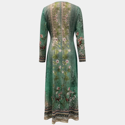Elegant Etnisch Damespak Met Lange Tuniek En Wijde Broek – Verfijnd En Stijlvol