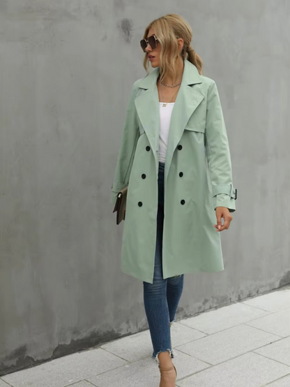 Klassieke Trenchcoat Met Revers En Dubbele Knopen – Tijdloze City Chic Voor Elke Dag
