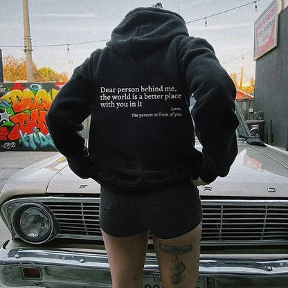 Oversized Hoodie Met Rugtekst – Comfort En Positiviteit In Één Statement Piece