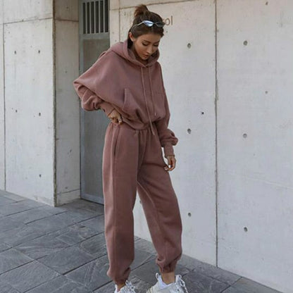 Dames Hoodie En Jogger Set In Oversized Fit – Herfst, Winter En Voorjaar