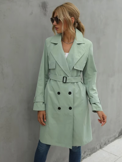 Klassieke Trenchcoat Met Revers En Dubbele Knopen – Tijdloze City Chic Voor Elke Dag