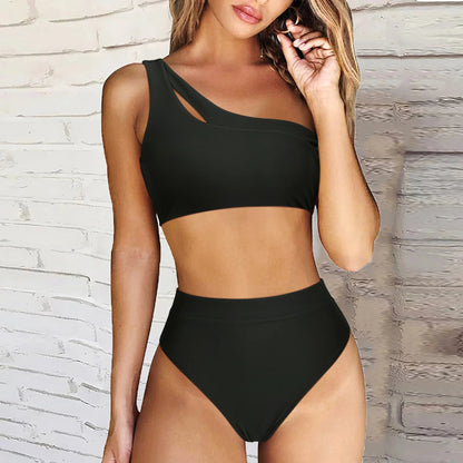 Asymmetrische bikini voor dames – hoge taille, stevige pasvorm & zomerse elegantie