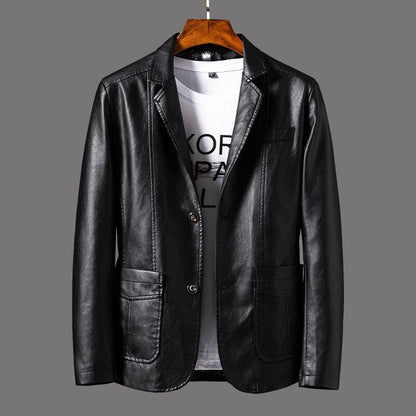 Herfst & Winter Heren Blazer Van Imitatieleer – Stijlvolle Casual Colbert Met Moderne Pasvorm