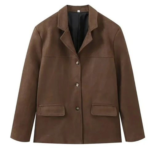 Stijlvolle Blazerjas Met Knopen – Minimalistische Jas Voor Herfst, Lente & Koelere Dagen