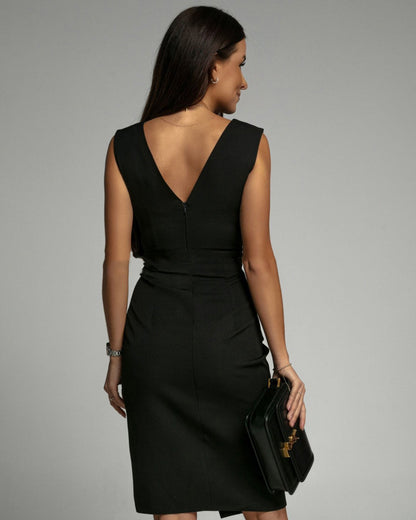 Elegante Damesjurk Met V-Hals – Getailleerde Jurk Voor Zomerfeesten En Speciale Gelegenheden
