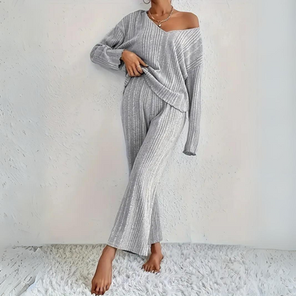 Geribbelde Lounge Set Van Zacht Knitwear – Casual Chic Comfort