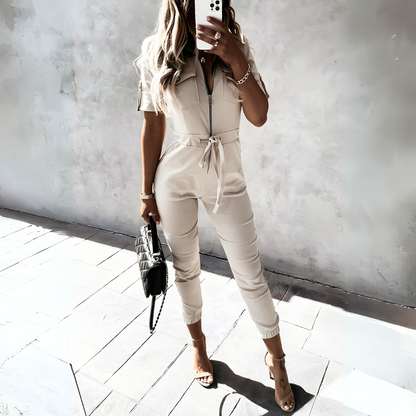 Getailleerde Utility Jumpsuit Met Rits En Ceintuur – Stoer Én Stijlvol