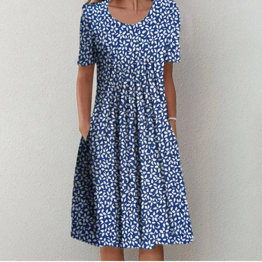 Nina | Bloemenprint Katoenen Zomerjurk – Voorjaar & Zomer