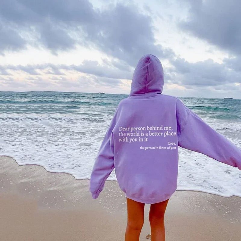Oversized Hoodie Met Rugtekst – Comfort En Positiviteit In Één Statement Piece