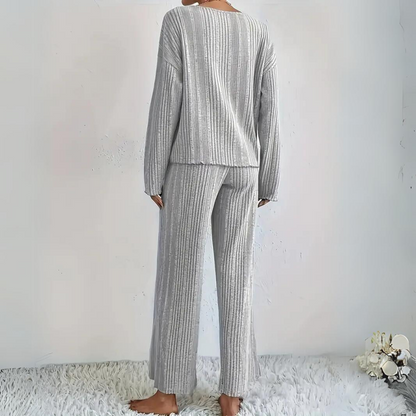 Geribbelde Lounge Set Van Zacht Knitwear – Casual Chic Comfort