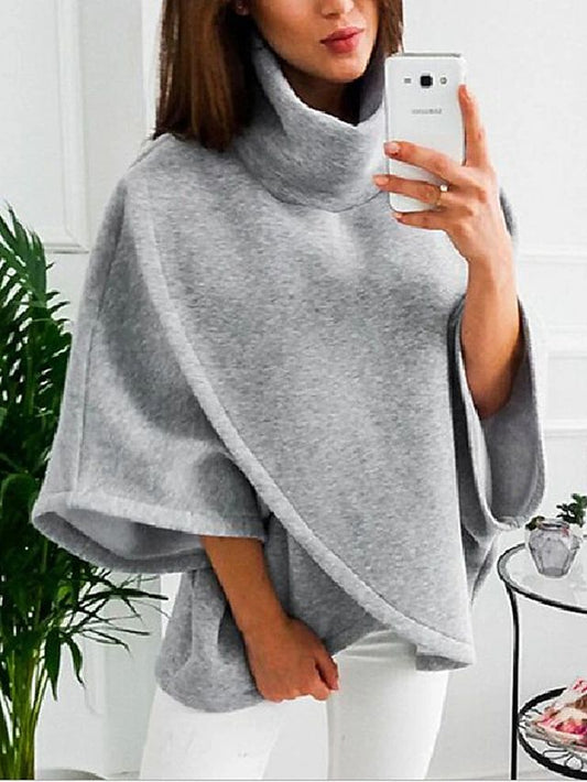 Asymmetrische Poncho Met Col – Comfortabele Elegantie Voor Herfst & Winter