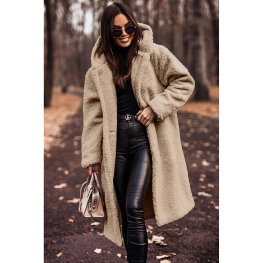 Lange Teddyjas Met Capuchon – Stijlvolle En Warme Jas Voor Herfst, Winter & Koude Lentedagen