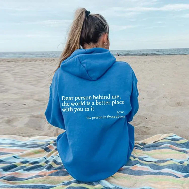 Oversized Hoodie Met Rugtekst – Comfort En Positiviteit In Één Statement Piece