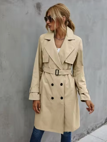 Klassieke Trenchcoat Met Revers En Dubbele Knopen – Tijdloze City Chic Voor Elke Dag