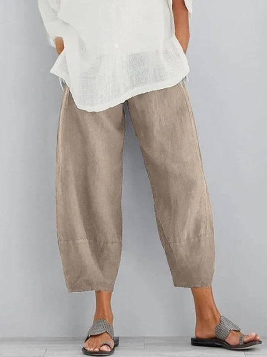 Linnen Casual Broek Voor Dames – Ademende Stof, Tijdloze Pasvorm & Perfect Voor Een Zomerse Dag In De Stad.