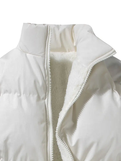 Winter Heren Pufferjas Met Teddyvoering En Opstaande Kraag