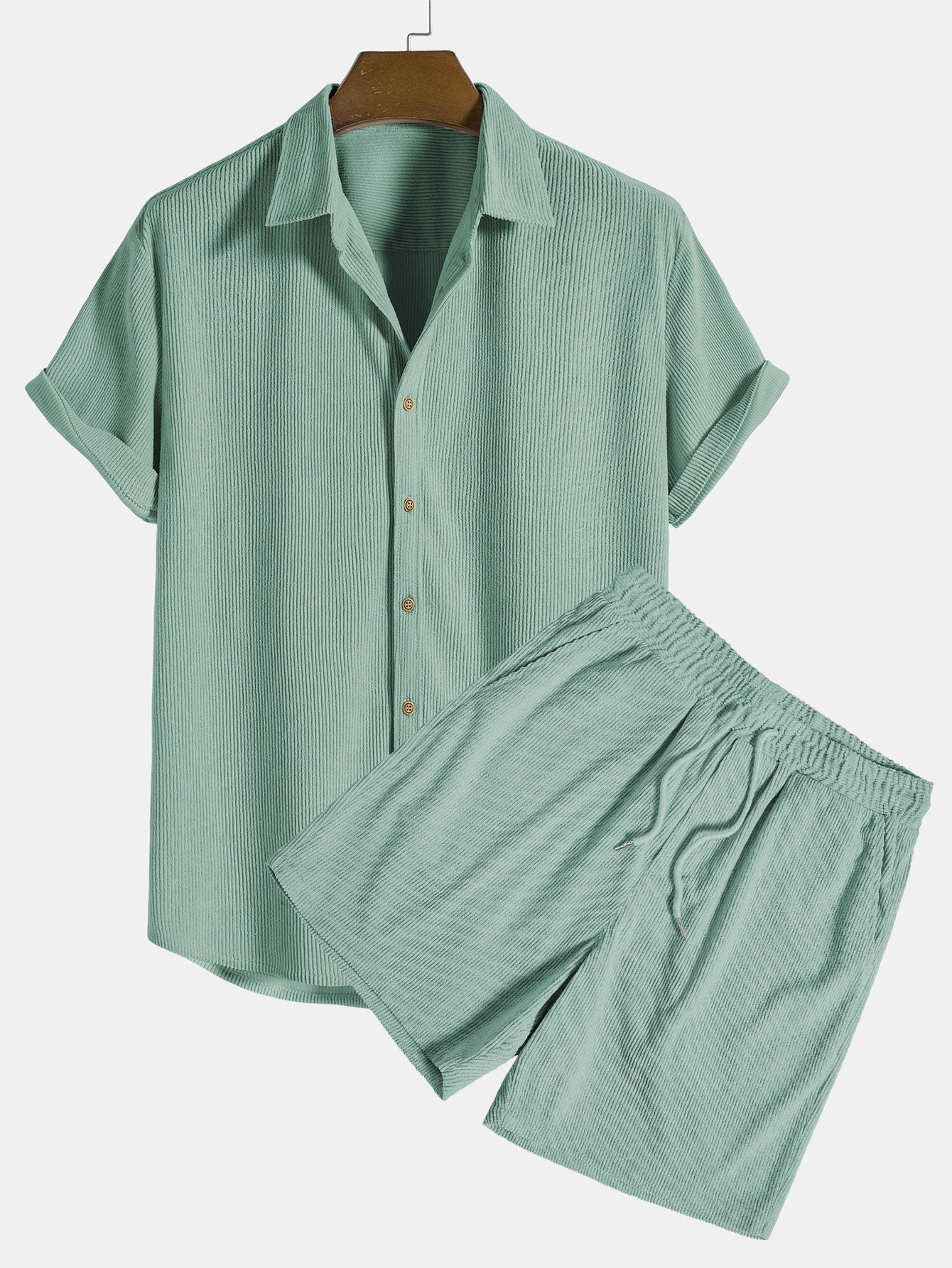 Tweedelige zomer set voor heren – luchtig ribdesign, relaxte pasvorm & ultiem comfort