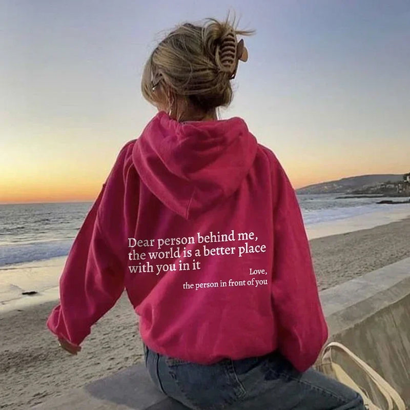 Oversized Hoodie Met Rugtekst – Comfort En Positiviteit In Één Statement Piece
