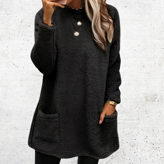 Teddy Tuniektrui Met Zakken – Luxueuze Zachtheid In Een Nonchalant Silhouet