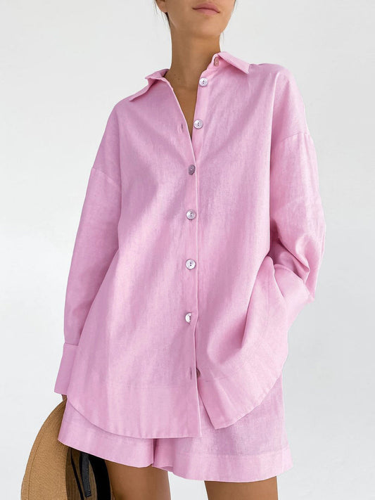 Katoenen Twee Delige Dames Set Met Top En Korte Broek – Zomer, Stranddagen & Luchtig Comfort