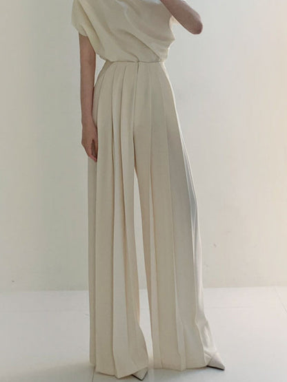 Plissé Hoge Taille Wijde Pantalon Voor Modieuze Vrouwen – Elegant Design, Comfortabele Pasvorm & Ideaal Voor Zowel Dagelijks Gebruik Als Speciale Gelegenheden.