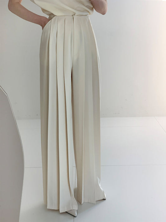 Plissé Hoge Taille Wijde Pantalon Voor Modieuze Vrouwen – Elegant Design, Comfortabele Pasvorm & Ideaal Voor Zowel Dagelijks Gebruik Als Speciale Gelegenheden.