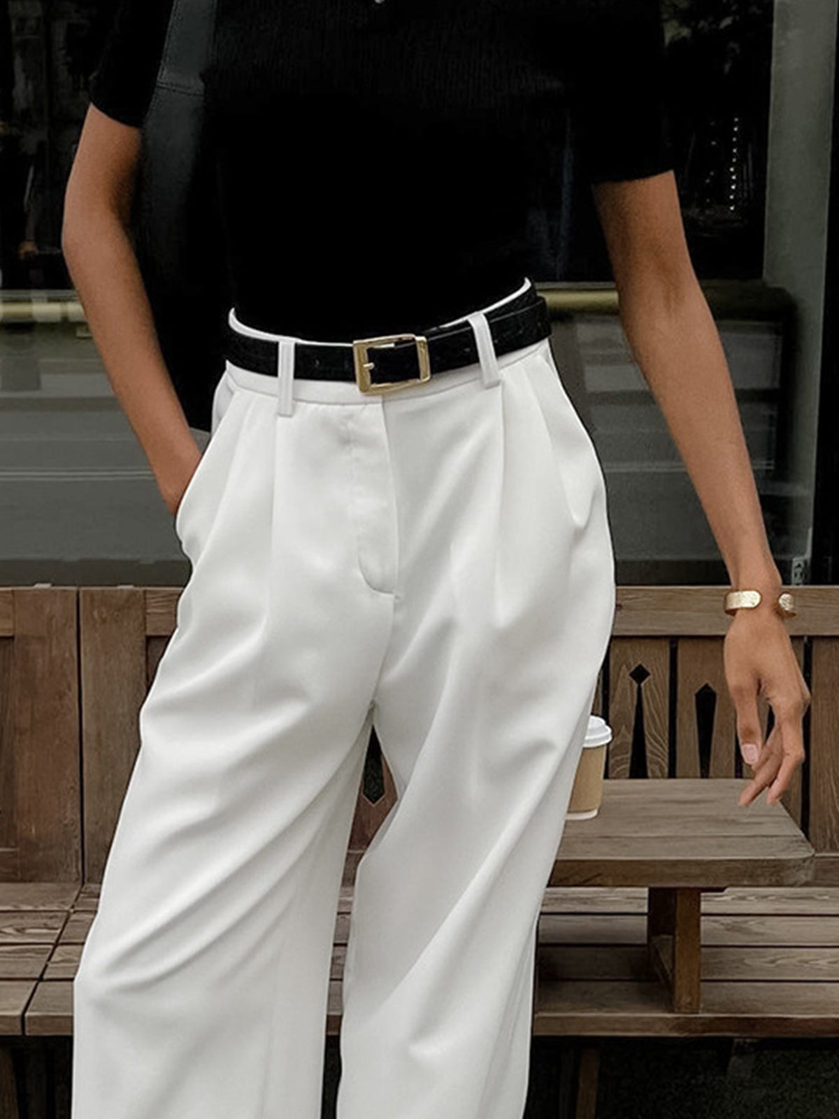 Stijlvolle Brede Pantalon Voor Moderne Vrouwen – Luxe Stof, Tijdloze & Comfortabele Pasvorm Voor Iedere Gelegenheid.