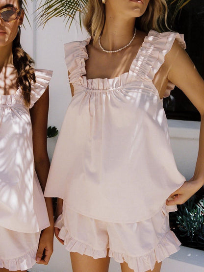 Meisjes Set Met Ruffle Top En Korte Broek – Zomer, Katoen & Perfect Voor Speelse En Luchtige Zomerdagen