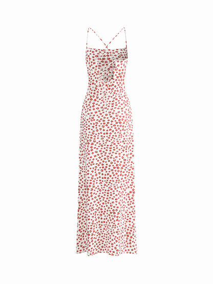 Gestreepte Crisscross Zomerjurk Voor Modebewuste Vrouwen – Vloeiende Pasvorm, Zomerse Kleuren & Ideaal Voor Feestelijke Gelegenheden.