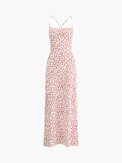 Gestreepte Crisscross Zomerjurk Voor Modebewuste Vrouwen – Vloeiende Pasvorm, Zomerse Kleuren & Ideaal Voor Feestelijke Gelegenheden.
