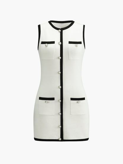 Zomerse Mouwloze Sweaterjurk Voor Modebewuste Vrouwen – Multi Pocket, Casual Stijl & Perfect Voor Elke Uitgaansgelegenheid.