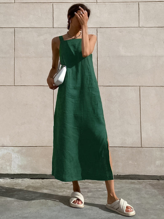 Stijlvolle Katoenen Lange Cami Jurk Voor Modebewuste Vrouwen – Ademend, Tijdloos Ontwerp & Ideaal Voor Zomerse Gelegenheden.