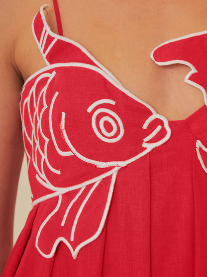 Elegante Semi-Doorzichtige Cami Jurk Voor De Modebewuste Vrouw – Geborduurd Detail, Lichtgewicht Materialen & Perfect Voor Zomerse Avonden.