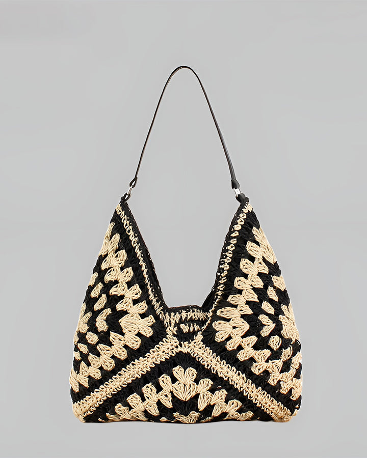 Elegante Vintage Macramé Schoudertas Voor Modebewuste Dames – Handgemaakt, Natuurlijke Kleuren & Perfect Voor Elke Gelegenheid.