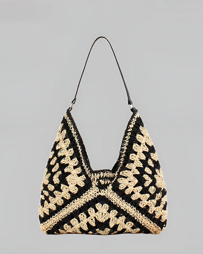 Elegante Vintage Macramé Schoudertas Voor Modebewuste Dames – Handgemaakt, Natuurlijke Kleuren & Perfect Voor Elke Gelegenheid.