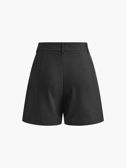 Dames Korte Broek Met Middelhoge Taille En Plissé Details – Zomer, Ademend & Perfect Voor Stijlvolle Dagelijkse Looks