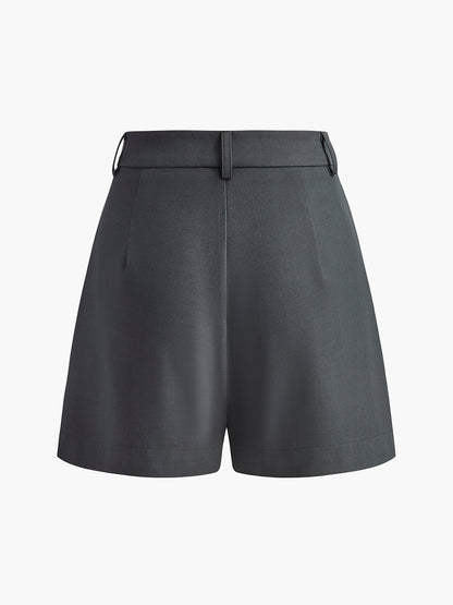 Dames Korte Broek Met Middelhoge Taille En Plissé Details – Zomer, Ademend & Perfect Voor Stijlvolle Dagelijkse Looks
