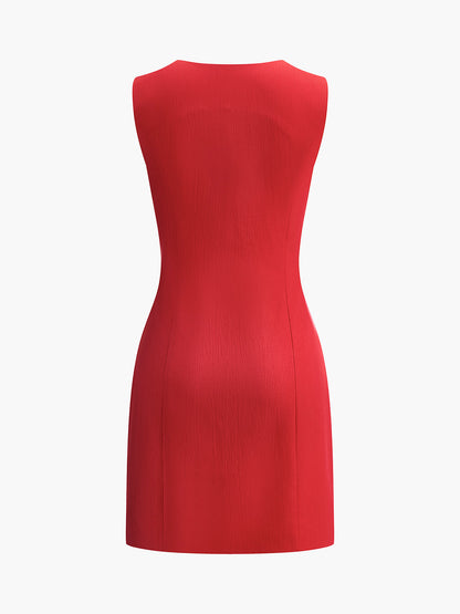Stijlvolle V-hals Mouwloze Jurk Voor Modebewuste Vrouwen – Verfijnde Pasvorm, Luxe Stof & Perfect Voor Zomerse Avonden En Speciale Gelegenheden.