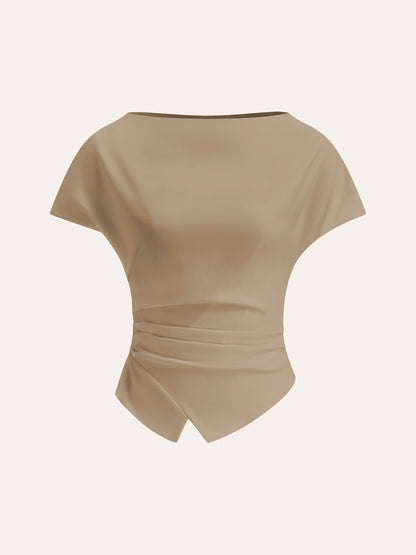 Asymmetrisch Gelaagd T-Shirt Voor Vrouwen – Elastische Stof, Modieus Design & Ideaal Voor Casual Uitjes Of Een Avondje Uit.
