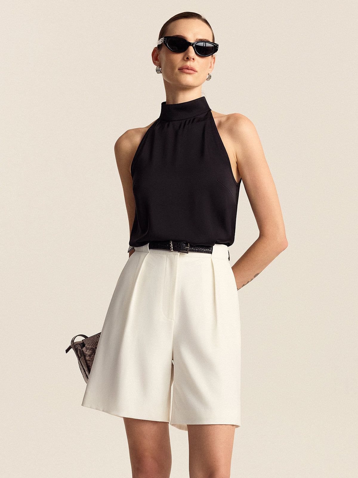 Elegante Dames Korte Broek Met Hoge Taille – Zomer, Ademend Katoen & Perfect Voor Casual En Chique Outfits