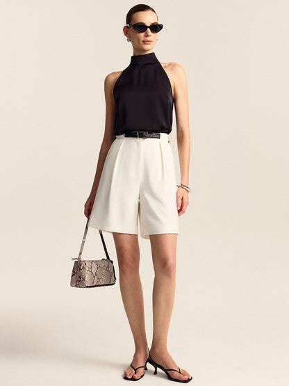 Elegante Dames Korte Broek Met Hoge Taille – Zomer, Ademend Katoen & Perfect Voor Casual En Chique Outfits