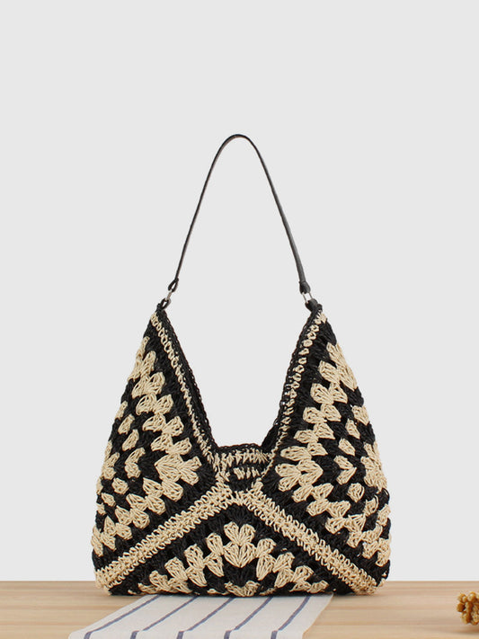 Elegante Vintage Macramé Schoudertas Voor Modebewuste Dames – Handgemaakt, Natuurlijke Kleuren & Perfect Voor Elke Gelegenheid.