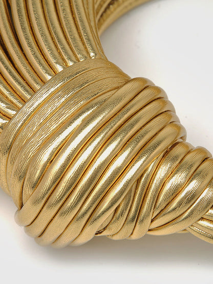 Gouden Gedraaide Hoepel Tas Voor Modebewuste Vrouwen – Elegant Design, Duurzaam Materiaal & Perfect Voor Elke Gelegenheid.