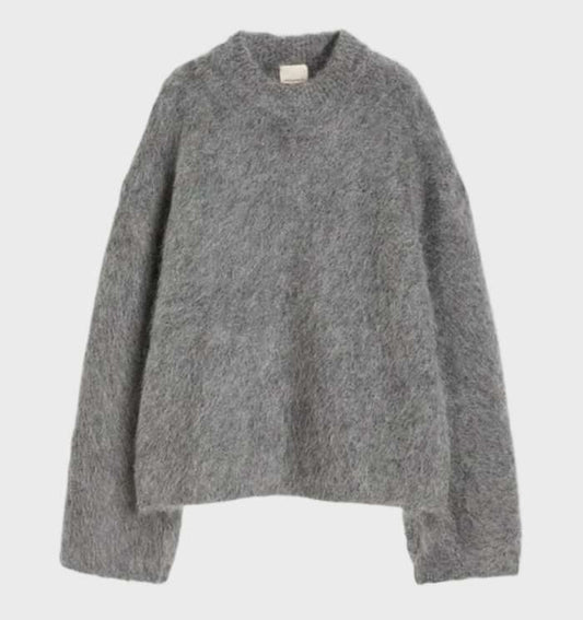 Pluizige Mohair Damestrui Met Ronde Hals – Warm En Elegant Voor De Winter