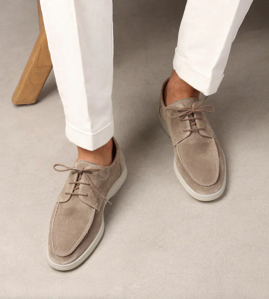 Heren Veterschoen Suède Look – Comfortzool, Ademend & Voorjaar & Zomer