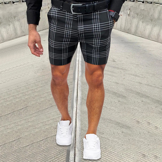 Korte Broek Voor Heren – Geruit Design, Slim Fit & Zomerstijl Met Stretch
