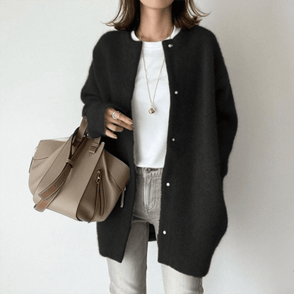 Cardigan Voor Dames – Zachte Lange Pasvorm, Ronde Hals & Drukknoopsluiting – Voorjaar, Zomer En Herfst